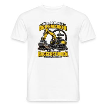 Baggerstunden – Lustiger Spruch für Baggerfahrer - Männer T-Shirt - Weiß - Vorne - AI Model Male 178 dark (178cm)