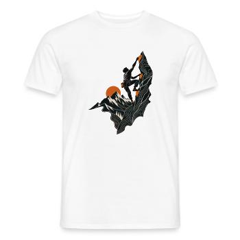 Kletterer mit Höhenlinien – Topo-Bergmotiv - Männer T-Shirt - Weiß - Vorne - AI Model Male 178 dark (178cm)
