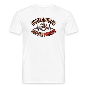 Blutgruppe Kaffee Positiv Kaffeeliebhaber Spruch - Männer T-Shirt - Weiß - Vorne - AI Model Male 178 dark (178cm)