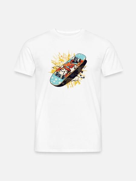 Skateboard Graffiti - Männer T-Shirt - Weiß
