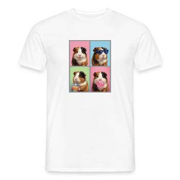 Meerschweinchen Meerschwein - Männer T-Shirt - Weiß - Vorne - AI Model Male 178 dark (178cm)