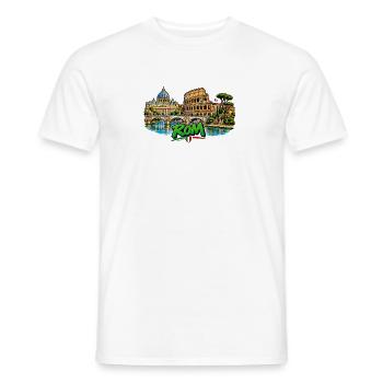 Römische Skyline Neonprint - Männer T-Shirt - Weiß - Vorne - AI Model Male 178 dark (178cm)