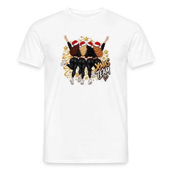WeihnachtsTeam mit Glitzersternen Kita Team Tanzen - Männer T-Shirt - Weiß - Vorne - AI Model Male 178 dark (178cm)