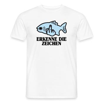 Erkenne die Zeichen Fisch Angler - Männer T-Shirt - Weiß - Vorne - AI Model Male 178 dark (178cm)