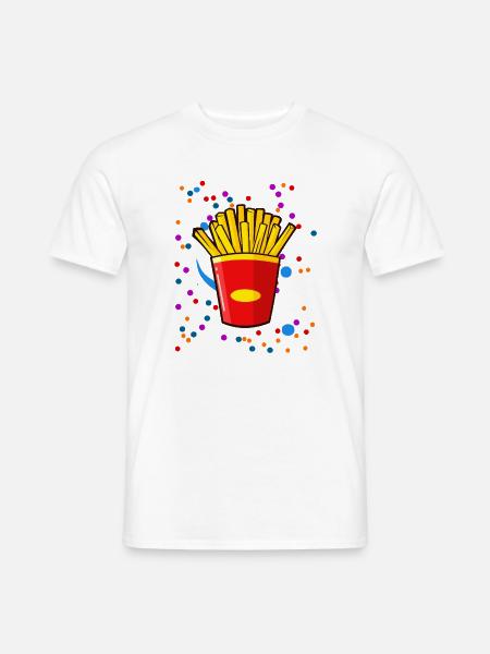Frittenparty Konfetti - Männer T-Shirt - Weiß