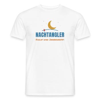 Nachtangler – Schlaf wird überbewertet - Männer T-Shirt - Weiß - Vorne - AI Model Male 178 dark (178cm)
