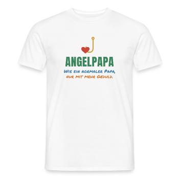 Angelpapa – wie ein normaler Papa, nur geduldiger - Männer T-Shirt - Weiß - Vorne - AI Model Male 178 dark (178cm)