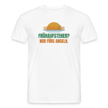 Frühaufsteher? Nur fürs Angeln. – Angler - Männer T-Shirt - Weiß - Vorne - AI Model Male 178 dark (178cm)