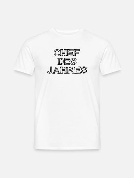 Chef des Jahres Schriftzug handgezeichnet - Männer T-Shirt - Weiß