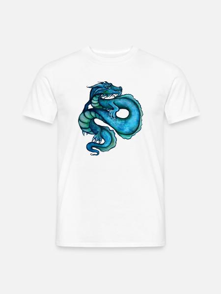 Azurblauer Ozeandrache - Männer T-Shirt - Weiß