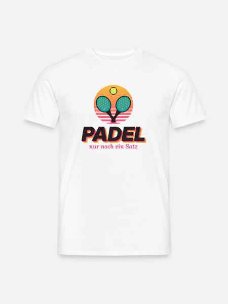 Padel Sunset Retro - Männer T-Shirt - Weiß