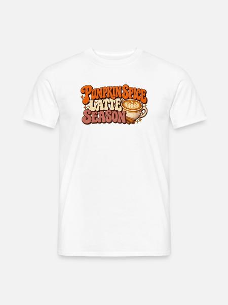 Pumpkin Spice Latte Season - Männer T-Shirt - Weiß