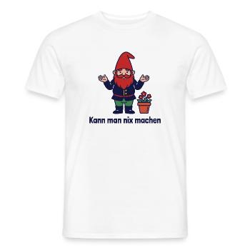 Kann man nix machen Gartenzwerg Schulterzucken - Männer T-Shirt - Weiß - Vorne - AI Model Male 178 dark (178cm)