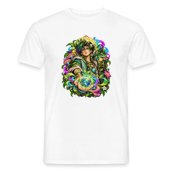 Ökologie und Schutz der Lebenden × Psychedelika. - Männer T-Shirt - Weiß - Vorne - AI Model Male 178 dark (178cm)