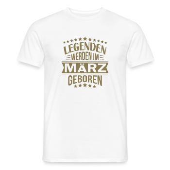 Legenden Geboren im März - Männer T-Shirt - Weiß - Vorne - AI Model Male 178 dark (178cm)