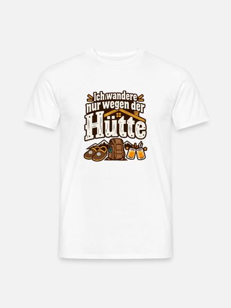 Wandern Berghütte Hüttenabend Wanderer - Männer T-Shirt - Weiß