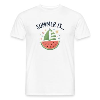Summer Is Watermelon Segelboot Sommer - Männer T-Shirt - Weiß - Vorne - AI Model Male 178 dark (178cm)