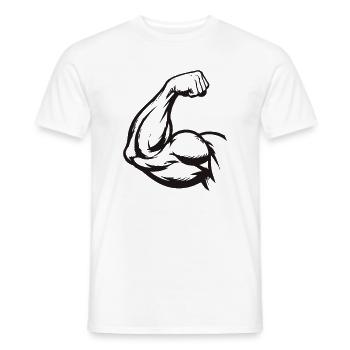 Bizeps Silhouette Gym - Männer T-Shirt - Weiß - Vorne - AI Model Male 178 dark (178cm)