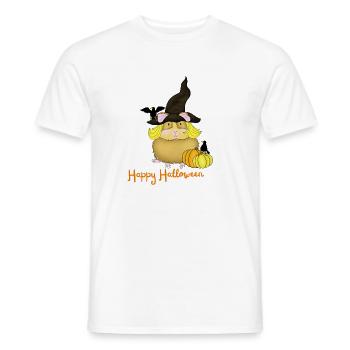 Kleines Hexenmeerschweinchen mit Kürbissen - Männer T-Shirt - Weiß - Vorne - AI Model Male 178 dark (178cm)