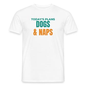 Hunde und Nickerchen: Die heutigen Pläne - Männer T-Shirt - Weiß - Vorne - AI Model Male 178 dark (178cm)