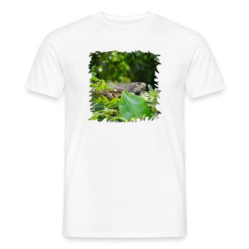 Dschungel-Leguan im Blätterdach - Männer T-Shirt - Weiß - Vorne - AI Model Male 178 dark (178cm)
