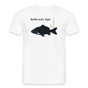 Beißt nicht. Egal. - Angler Geschenk Angeln - Männer T-Shirt - Weiß - Vorne - AI Model Male 178 dark (178cm)