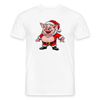 Schweinchen Weihnachten Sau - Männer T-Shirt - Weiß - Vorne - AI Model Male 178 dark (178cm)