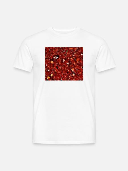 Tiefrotes Texturmuster - Männer T-Shirt - Weiß
