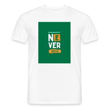 Purple_and_Red_Playful_Never_Give_Up_Inspiratio - Männer T-Shirt - Weiß - Vorne - AI Model Male 178 dark (178cm)