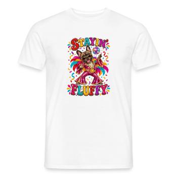  Stayin Fluffy Französische Bulldogge Disco Tanz - Männer T-Shirt - Weiß - Vorne - AI Model Male 178 dark (178cm)