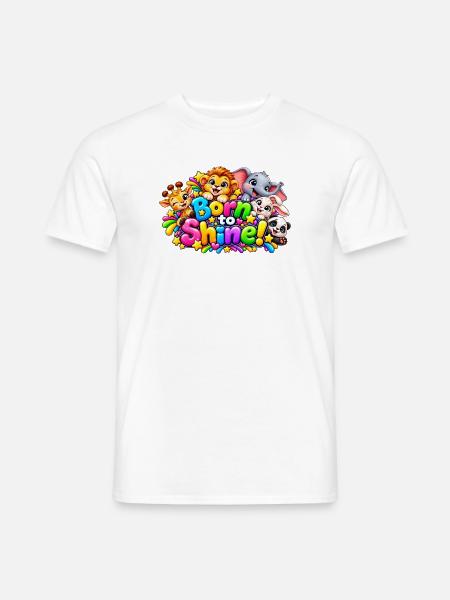 Born_to_Shine_Animal_Sticker - Männer T-Shirt - Weiß