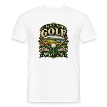 Golf USA & Europa Irland 2027 Retro-Stil - Männer T-Shirt - Weiß - Vorne - AI Model Male 178 dark (178cm)