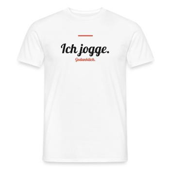 Ich jogge – gedanklich - Männer T-Shirt - Weiß - Vorne - AI Model Male 178 dark (178cm)