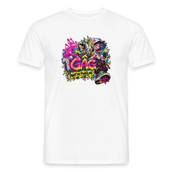 Street Art & Graffiti × Wortspiele - Männer T-Shirt - Weiß - Vorne - AI Model Male 178 dark (178cm)