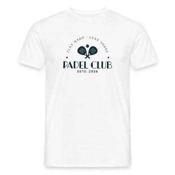 Padel Club Play Hard Stay Sharp Sport - Männer T-Shirt - Weiß - Vorne - AI Model Male 178 dark (178cm)