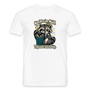 Waschbär Trash Panda Humor Nachteule - Männer T-Shirt - Weiß - Vorne - AI Model Male 178 dark (178cm)