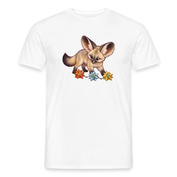 Löffelhund mit bunter Papierstern-Girlande - Männer T-Shirt - Weiß - Vorne - AI Model Male 178 dark (178cm)