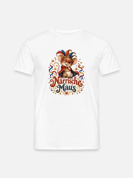 Närrische Maus Karneval Design - Männer T-Shirt - Weiß