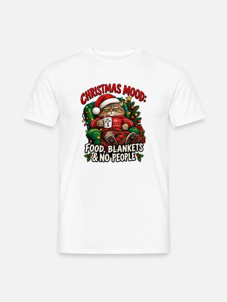 Weihnachtskatzen-Stimmung - Männer T-Shirt - Weiß
