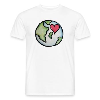Earth Heart: Globale Liebesillustration - Männer T-Shirt - Weiß - Vorne - AI Model Male 178 dark (178cm)