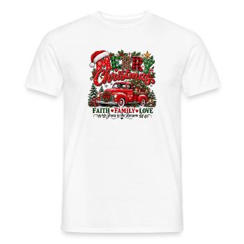 Vintage-Weihnachts-Roter Lastwagen - Männer T-Shirt - Weiß - Vorne - AI Model Male 178 dark (178cm)