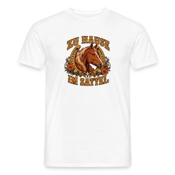 Zu Hause im Sattel - Männer T-Shirt - Weiß - Vorne - AI Model Male 178 dark (178cm)