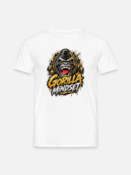 Gorilla Mindset - Männer T-Shirt - Weiß