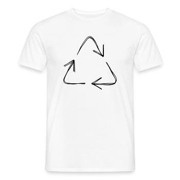 Recycling handgezeichnet - Männer T-Shirt - Weiß - Vorne - AI Model Male 178 dark (178cm)