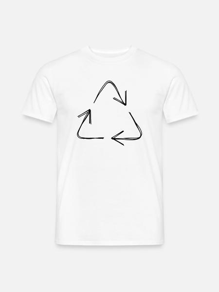 Recycling handgezeichnet - Männer T-Shirt - Weiß