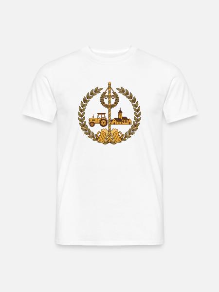 Maibaum Wappen Dorffest – personalisierbar - Männer T-Shirt - Weiß