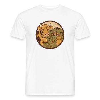 Wappen Kuh – personalisierbar - Männer T-Shirt - Weiß - Vorne - AI Model Male 178 dark (178cm)