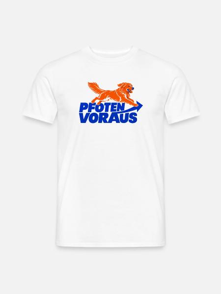 Pfoten voraus – Golden Retriever - Männer T-Shirt - Weiß