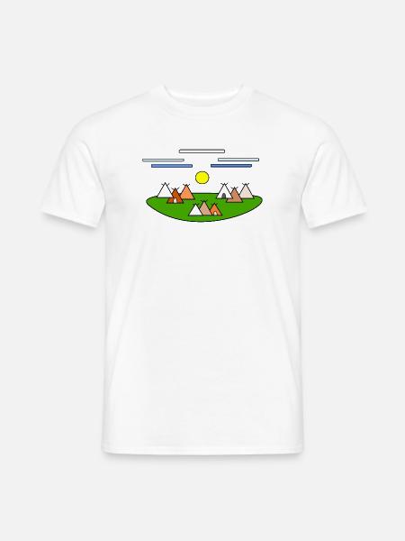 Hüttenlager am Sonnenhügel - Männer T-Shirt - Weiß