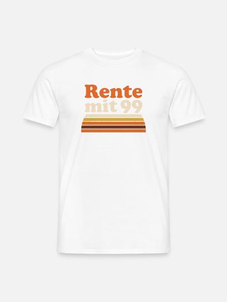 Rente mit 99 Satire Retro - Männer T-Shirt - Weiß